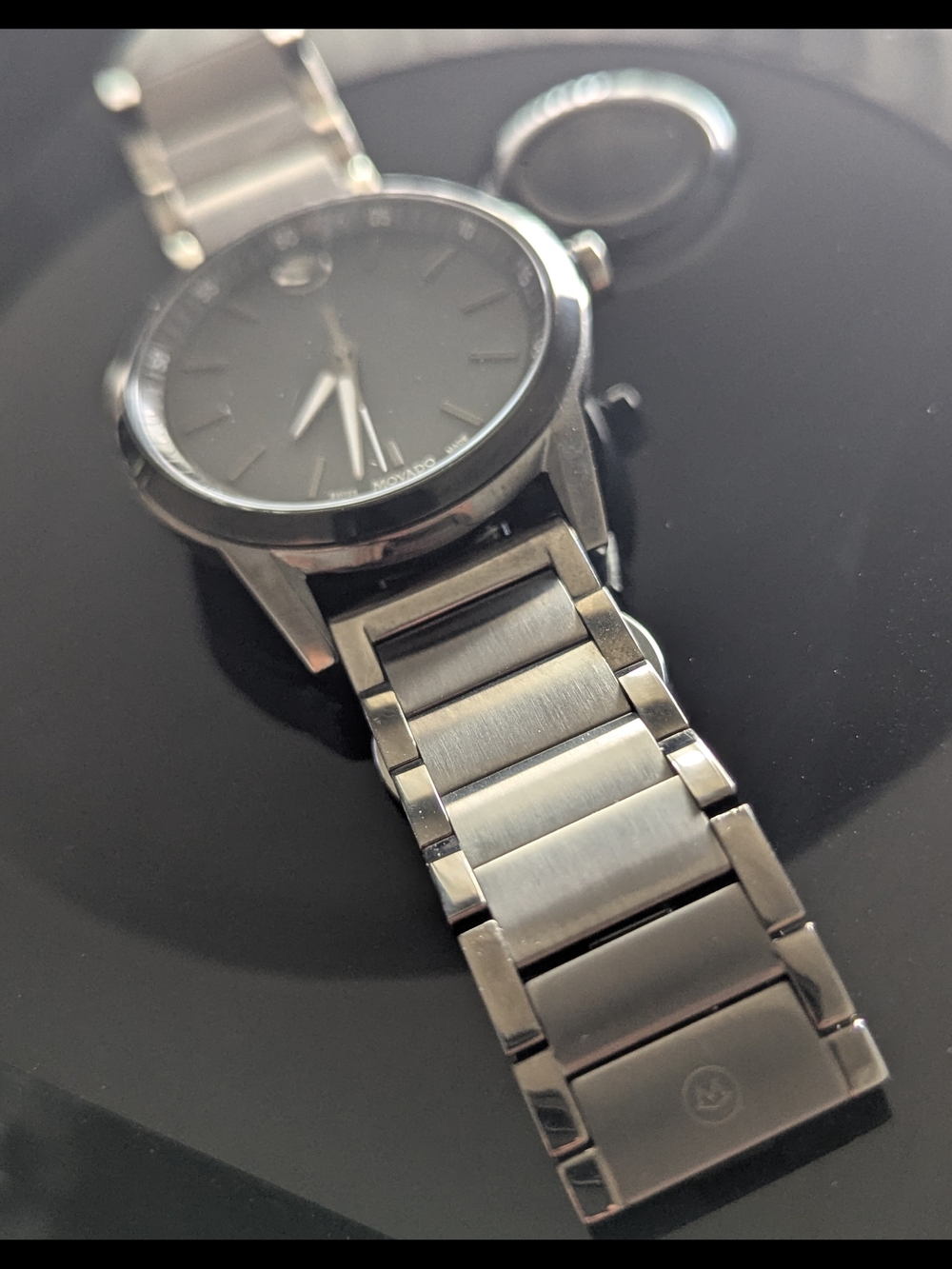 Movado Men's Black Dial Silver-Tone Bracelet Watch - Picture 7 of 16